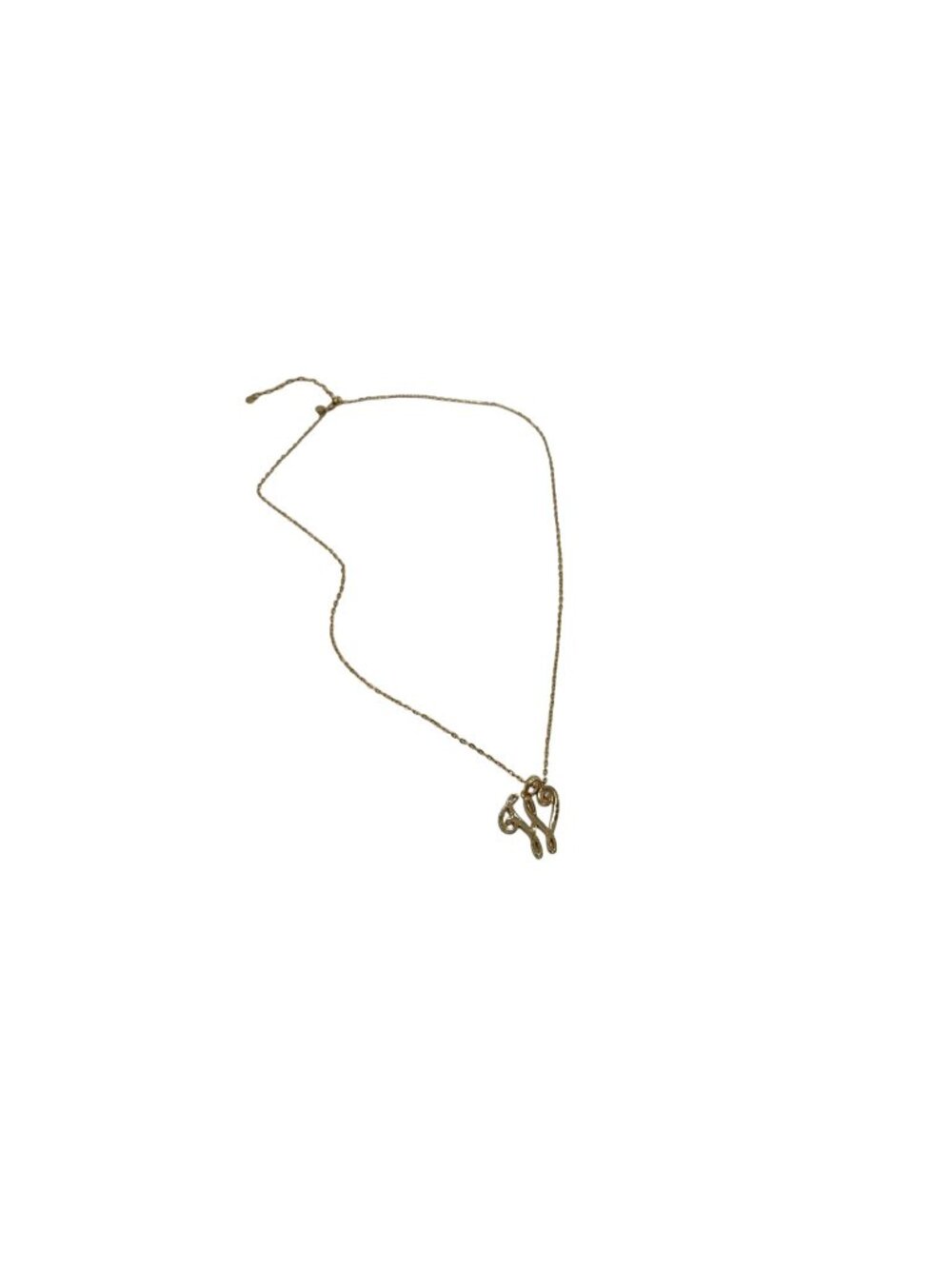 Unbranded Gold Tone Necklace "W" Initial Pendant Long Chain Statement Jewelry
